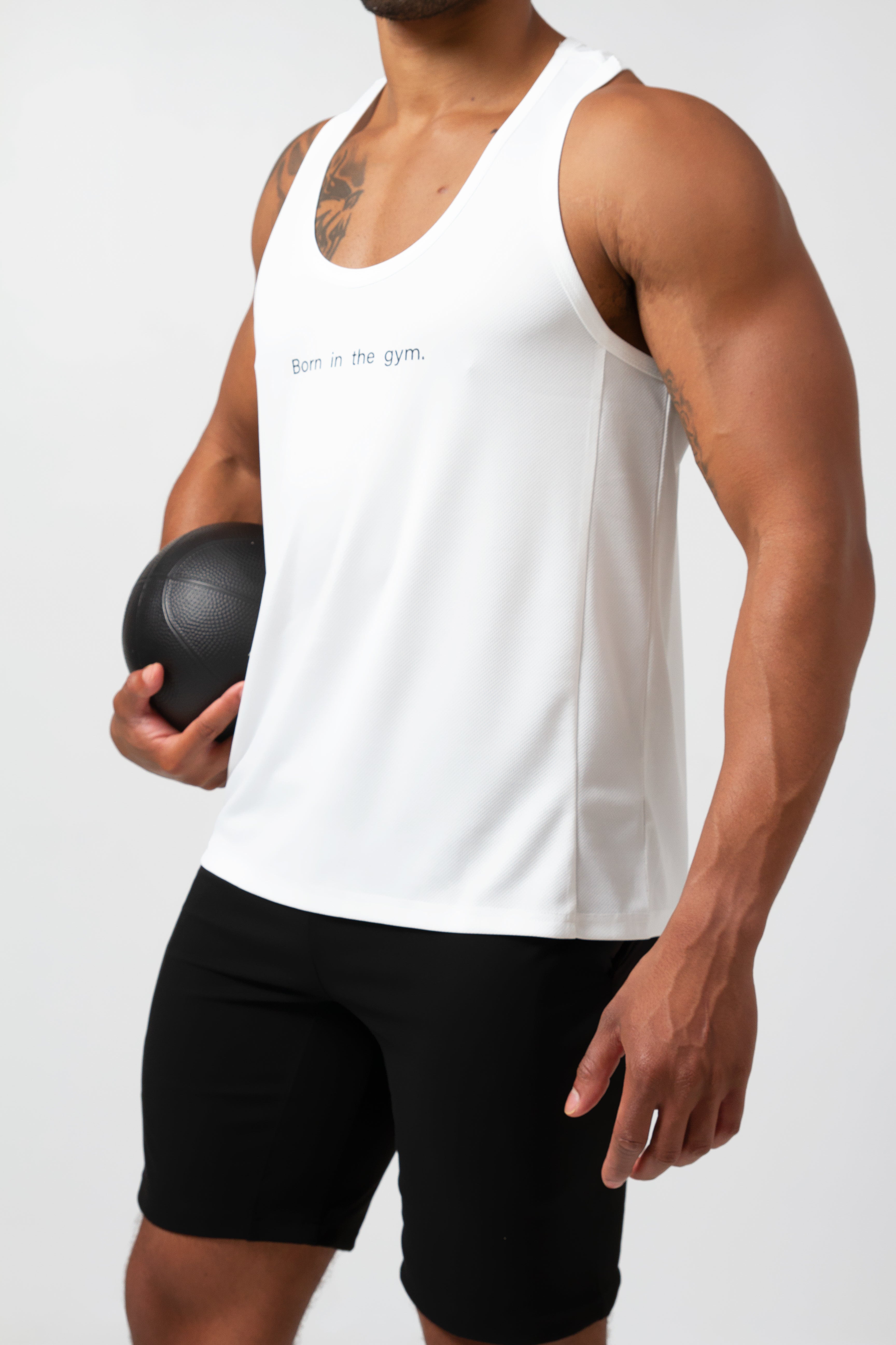 GYM DADDY® A/C TECH MUSCLE TANK [WHITE] – GYM DADDY SPORT