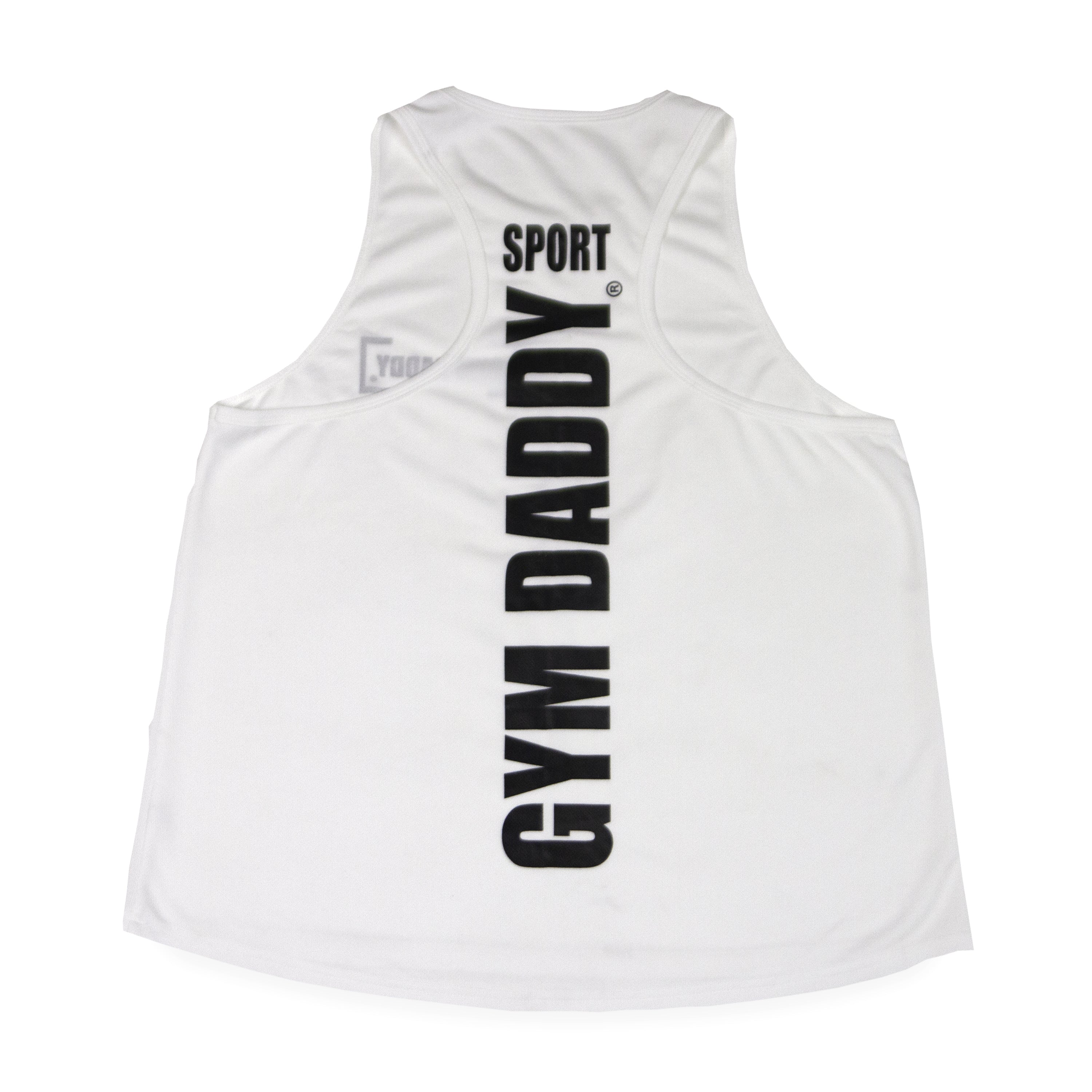 GYM DADDY® A/C TECH MUSCLE TANK [WHITE] – GYM DADDY SPORT
